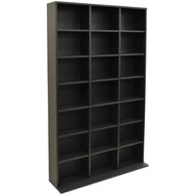 PIGEON HOLE - 588 CD 378 DVD Blu-ray Media Storage Shelf Unit - Black - Black