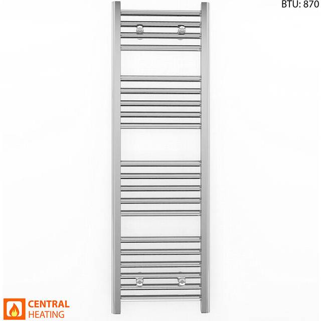 (300 x 1000 (BTU:870), TRV Angled Chrome Valves) 300mm Wide Chrome Towel Rail Radiator With Valves