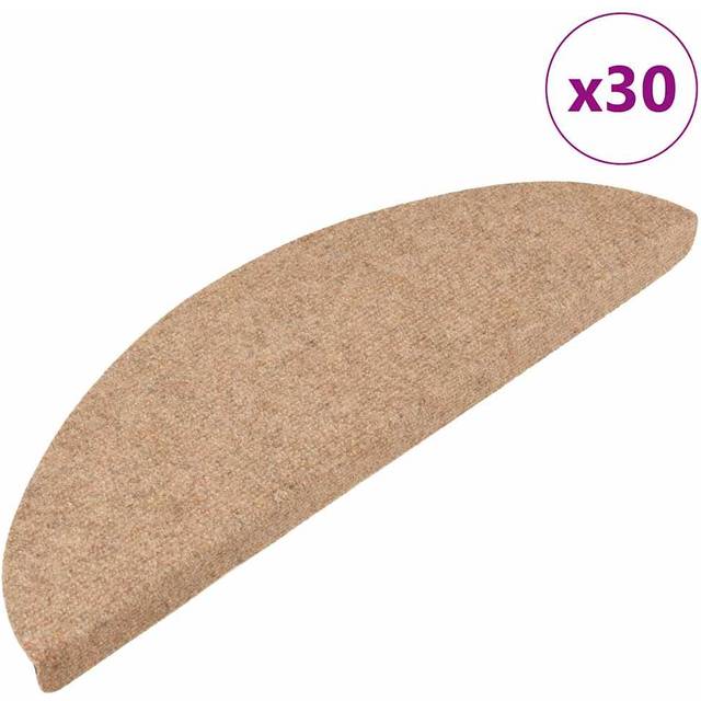 Trappmattor självhäftande 30 st beige 56x17x3 cm