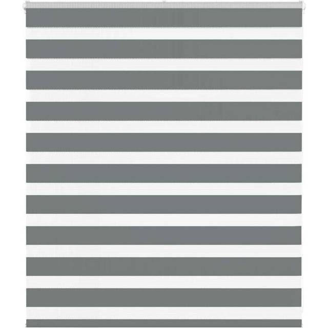 vidaXL Zebra Blind Dark Grey 120x100 cm Fabric Width 115.9 cm Polyester