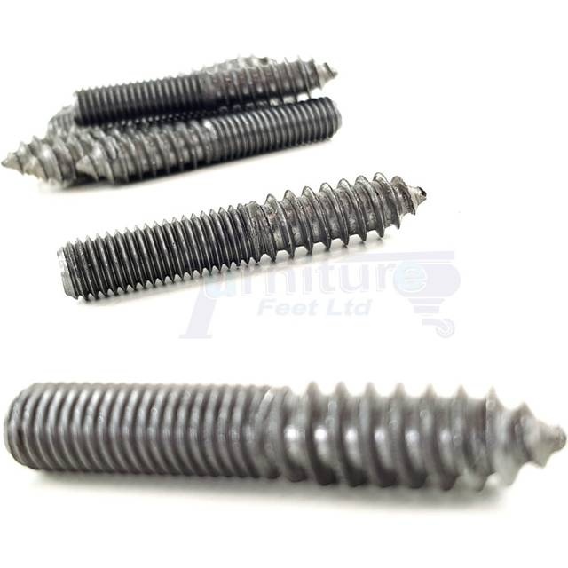 4x M10 60mm Wood to Metal Screws Furniture Dowels Double Ended Fixing Bolts Thread Screw Stud Hanger Bolt