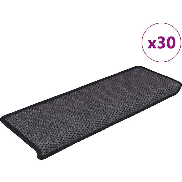 vidaXL Stair Mats Self-adhesive Sisal-Look 30 pcs 65x21x4 cm Anthracite