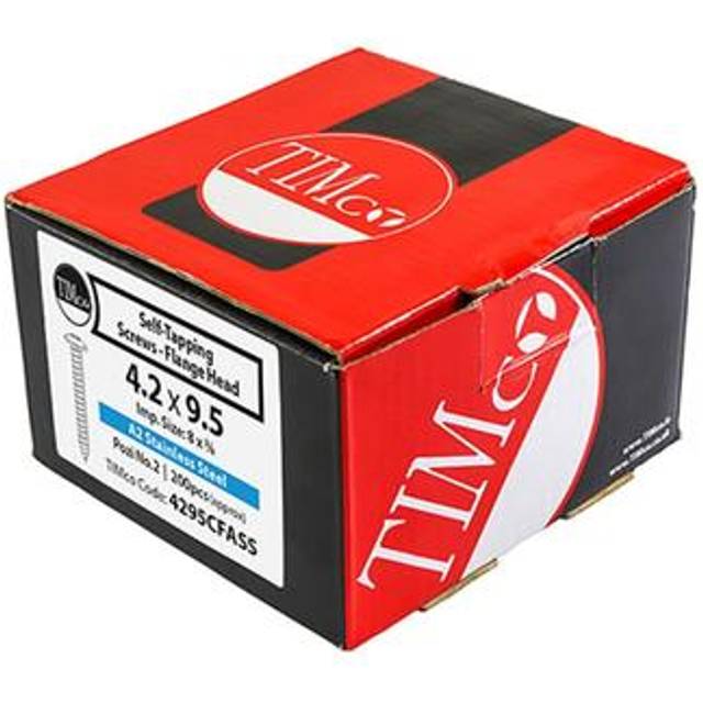 TIMCO Self-Tapping Flange Head A2 Stainless Steel Screws - 4.2 x 13 Box OF 200 - 4213CFASS