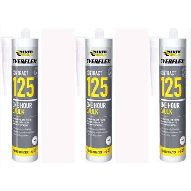 Everbuild Everflex 125 One Hour Caulk, Brown, 300 ml 125BN (Pack of 3)