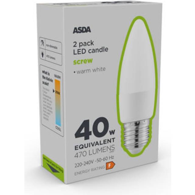 ASDA LED Candle 40W Large Screw Lightbulb