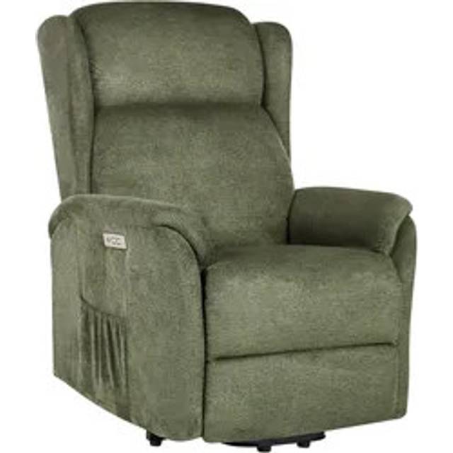 Beliani - Modern Fabric Recliner Lift Function Electric Armchair Green Elegy
