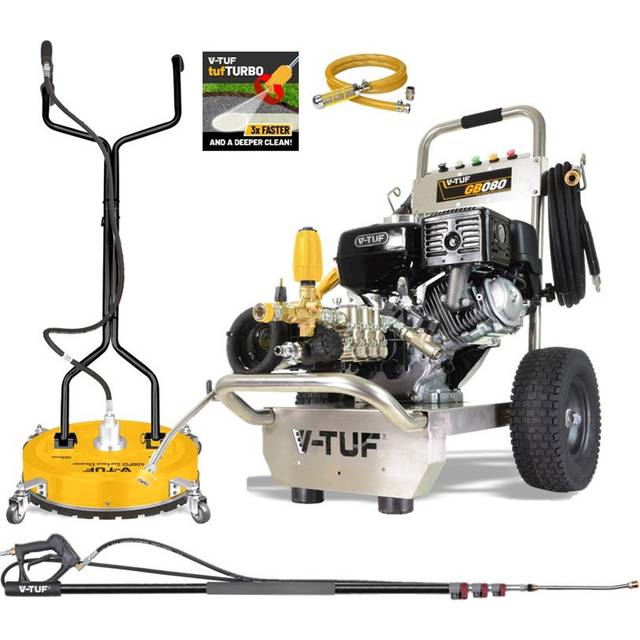 V-Tuf GB080 Industrial 9HP Gearbox Driven Pressure Washer 200Bar 15L/min + Prope