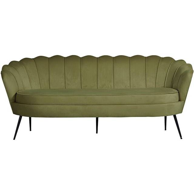 Nice soffa 3-sits velour grön.
