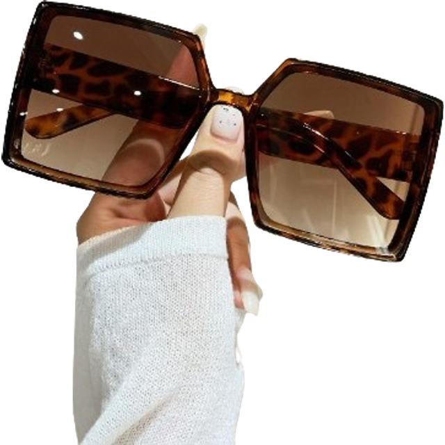 SHEIN 1 Pair Unisex Oversized Plastic Frame Classic Retro Square Fashion Glasses, Suitable For Holidays, Travel, Sports, Beach, Driving, Vacation, Street, F