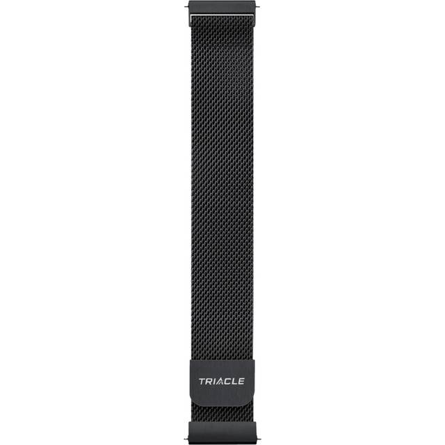 Triacle Naturligt stålnätsarmband universal 20 mm V2, svart