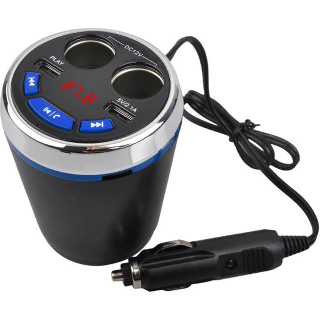 (Red) N / A Best For Car Charger Bluetooth 5.0 Multifunction Cup Holder 3.1A Fm Transmitting U Disk Tf Card Mp3 Player