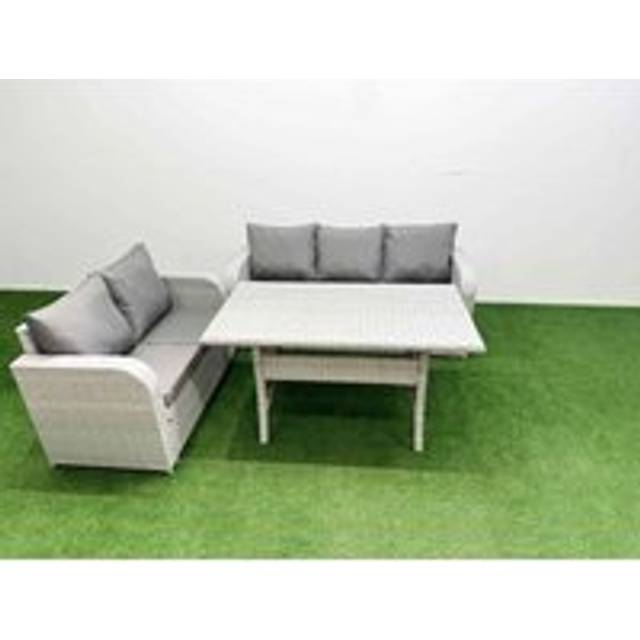 Fimous 5 Seater PE Rattan Wicker Garden Furniture Patio Conservatory Sofa Set with 3 Seater Sofa Love Sofa