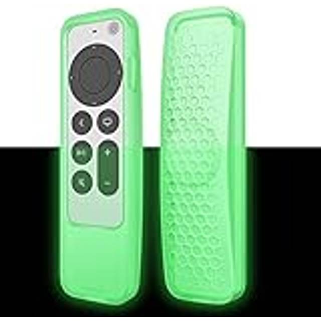 Fintie 2-i-1 skyddsfodral för 2021 2022 Apple TV Siri fjärrkontroll och etikett – lätt halkfritt stöttåligt skydd för Apple TV 4K/HD Siri fjärrkontroll (2:a gen/3:e generationen), grön glöd