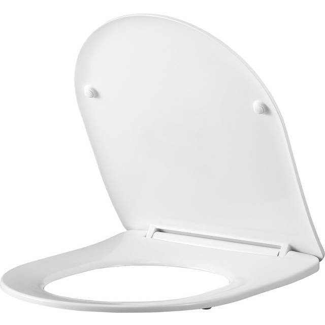 White Round Soft Close Toilet Seat with Quick Release - Roma