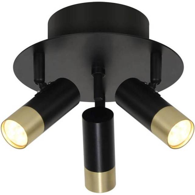 Oriva Mini Sort Messing 3 Spot Rondel Spotlight