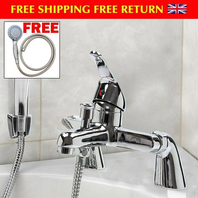 Chrome traditional bath filler shower mixer tap with handset bathroom taps set