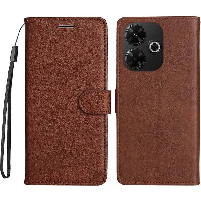 EIDERWOOD Xiaomi Redmi 13 Plånboksfodral i Konstläder med Rem - Brun