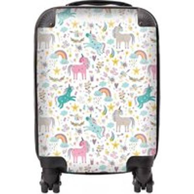 Warren Reed - Designer Unicorn And Rainbows Suitcase Small, Multi