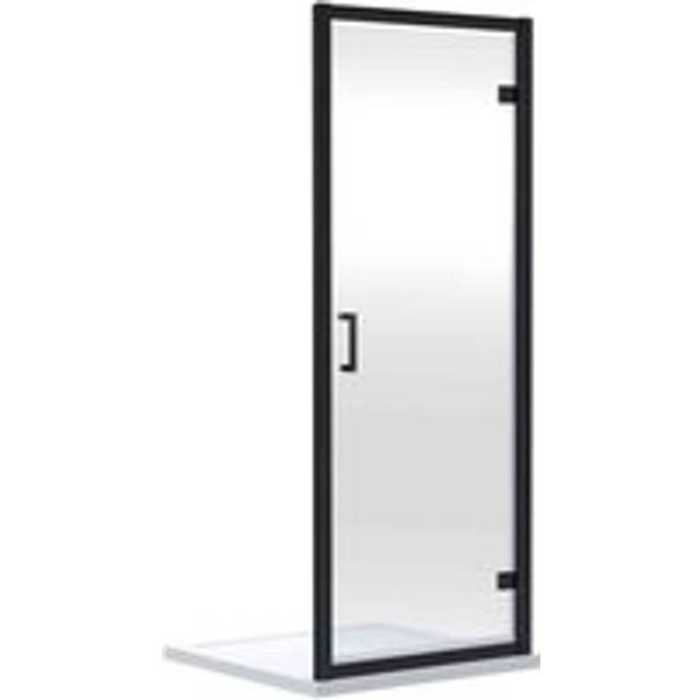 nuie Rene 1900 x 760mm Hinged Shower Door - Black, Black