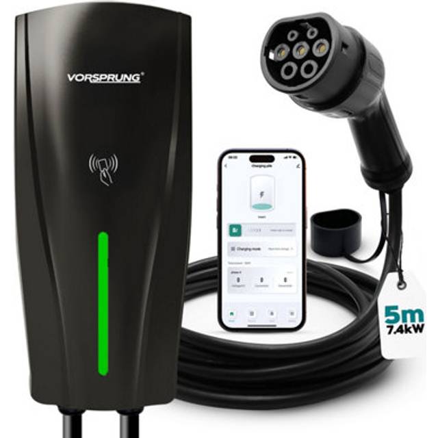 Alpha - ev charger | tethered | 7.4kw | type 2 | 5m cable included