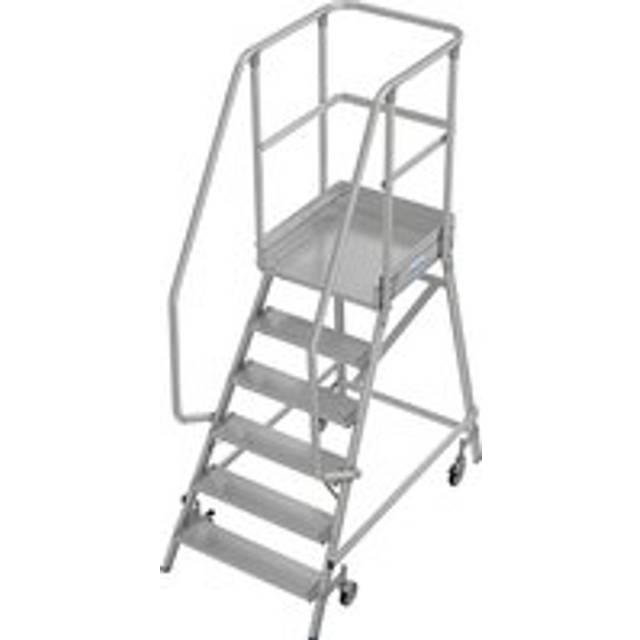 KRAUSE single sided access, foot rail, single sided access, foot rail, 6 steps, 2+ items - silver, grey