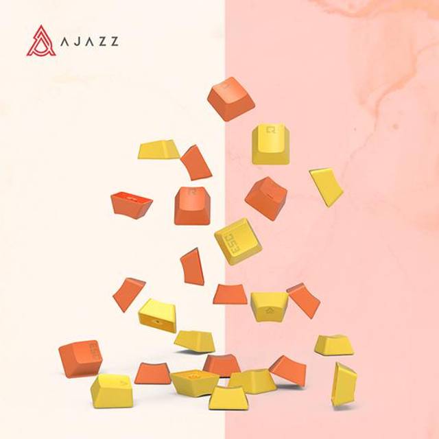 Ajazz PBT13 Yellow Orange Mechanical Keyer Keyboard Keycap Boxed with Pullout Keyboard orange