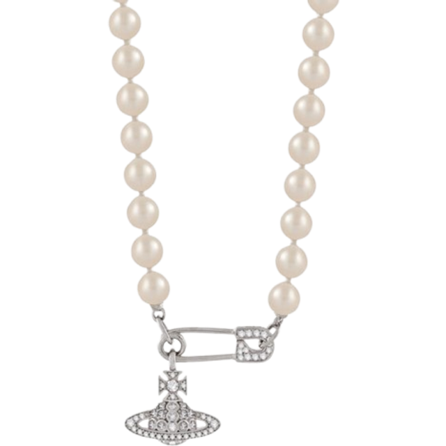 Vivienne Westwood Lucrece Pearl Necklace - Silver - White - 43cm