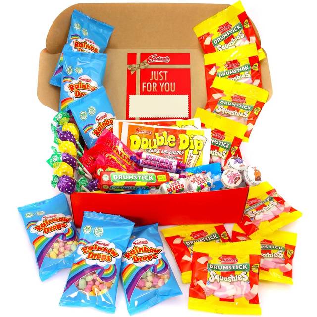 Personalised Retro Premium Red Sweet Hamper 970g