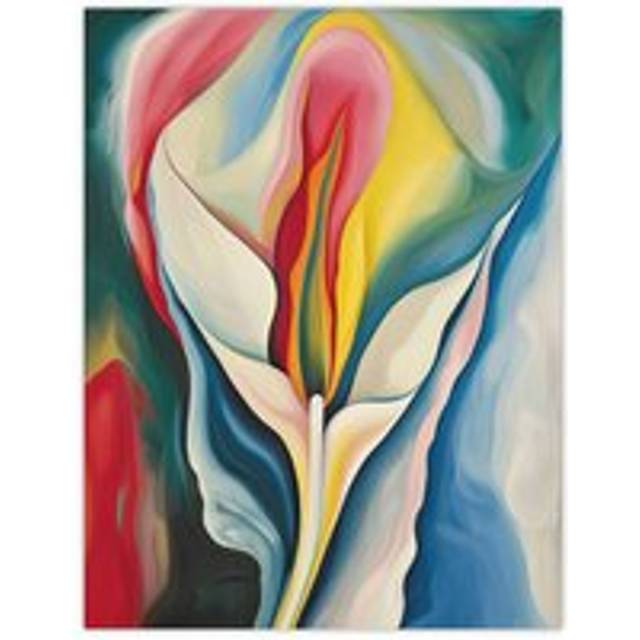 Wall Art Print Abstract Flower Bloom Watercolour Floral Painting Poster - Multi - W18 inch x H24 inch