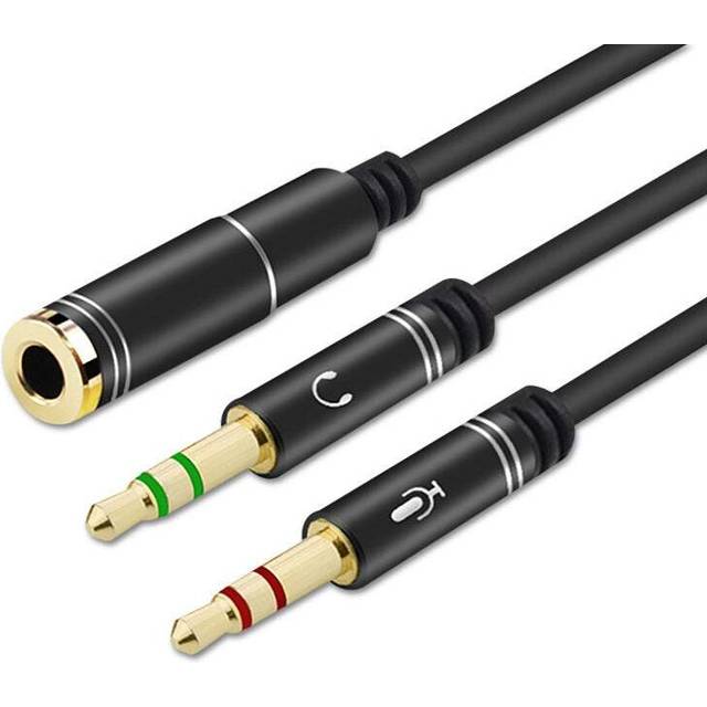 (Standard, 2) Audio Video Cables 3.5Mm Headphone Microphone Splitter Adapter