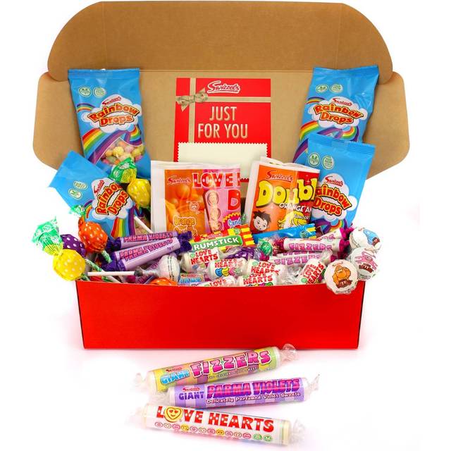 Vegan and Vegetarian Personalised Retro Premium Red Sweet Hamper 1.1kg