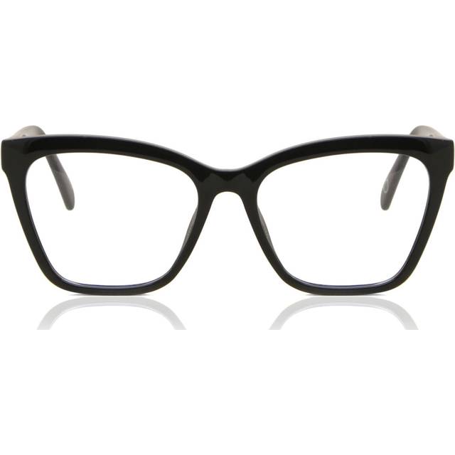 Enkel Lins Halv Ram Plast Svarta Glasögon Kvinna - Blåa Light Glasoögon - SmartBuy Collection