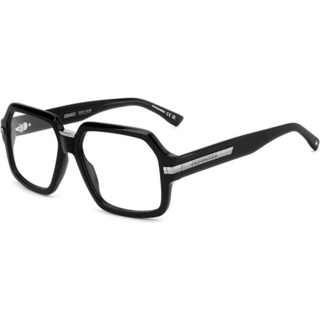 Dsquared2 D2 0162 284 Men's Eyeglasses Black Size 56 (Frame Only) - Blue Light Block Available (56)