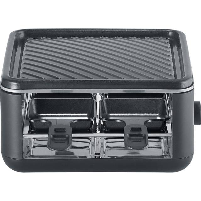 Severin 2360 Raclette Non-stick-beläggning, 4 pannor, Grillfunktion, Kontrolljus Svart