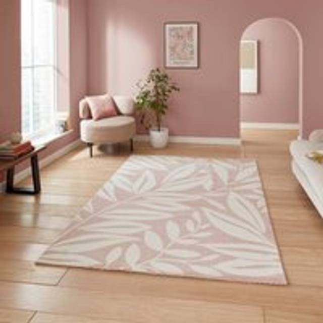 Catherine Lansfield Sorrel Leaves Rug - Sorrel Leaves Rose