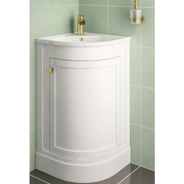 Hardwick 43CM Corner Basin & Unit - Matt White