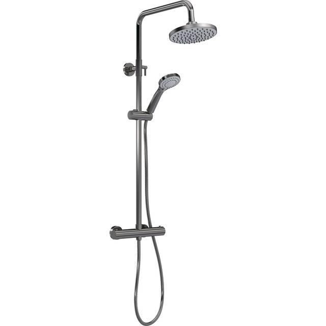 Nuie Round Thermostatic Bar Valve & Shower Kit - Brushed Gun Metal