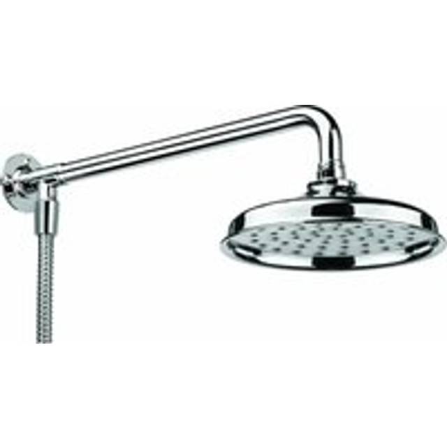 Traditional Rain Head Set - Including Head, Arm and Hose Fixed Shower Head - Round - Chrome
