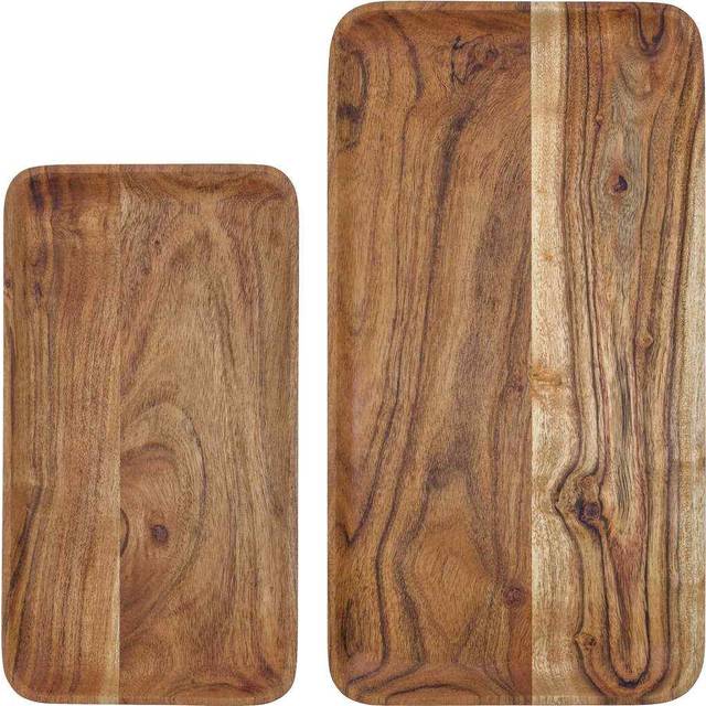 House Doctor - Wood Tray 33x18x2,5 & 43x23x2,5 Set of 2 Natural