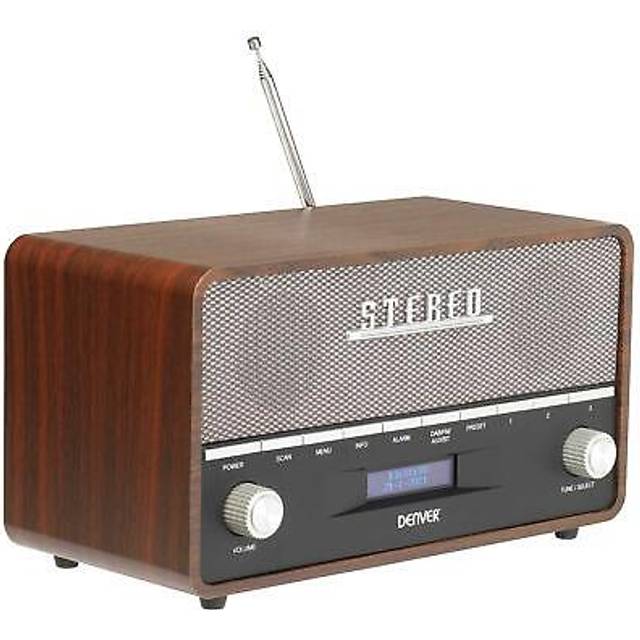 Denver DAB-36 Dark Wood Vintage Bluetooth DAB and DAB+ FM Radio - Brown