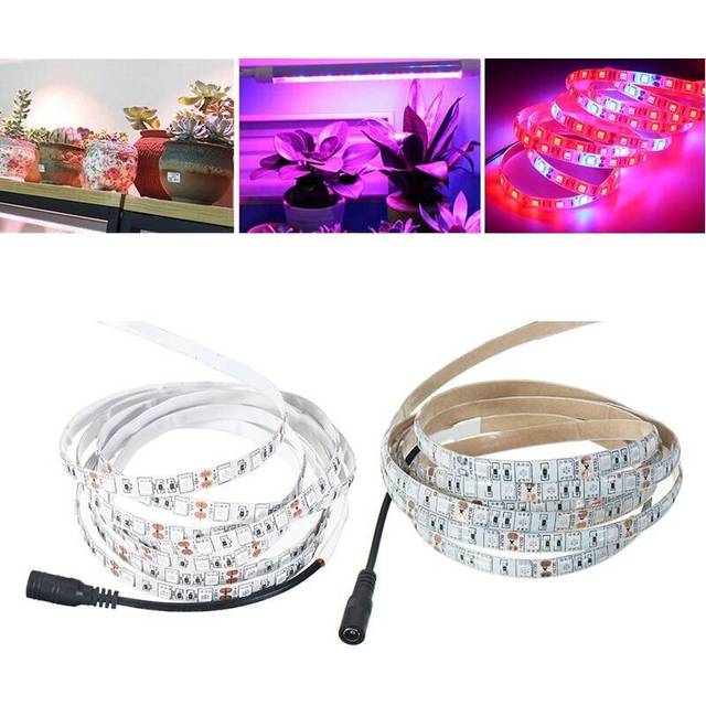 (No) 3M SMD5050 Red:Blue 5:1 Full Spectrum LED Grow Strip Hydroponic Plant Light Kit+Power Adapter DC12V