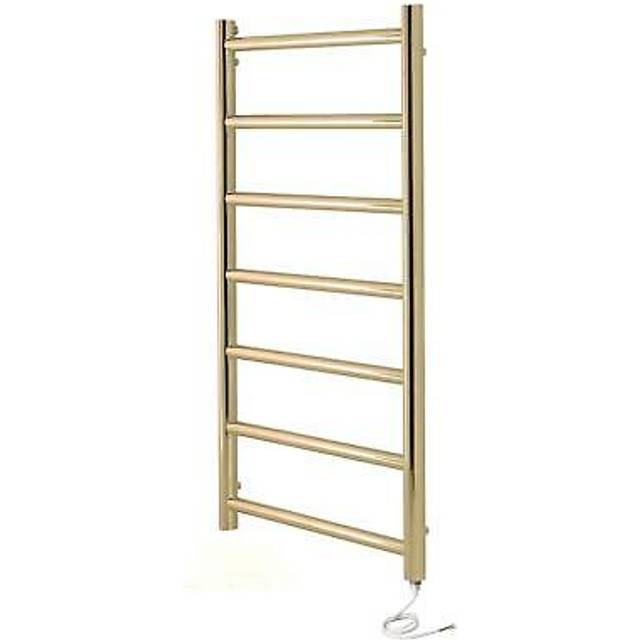 Selby Electric Brushed Brass Heated Towel Rail 500mm w x 800mm h Bathroom Towel Radiator - Manissa