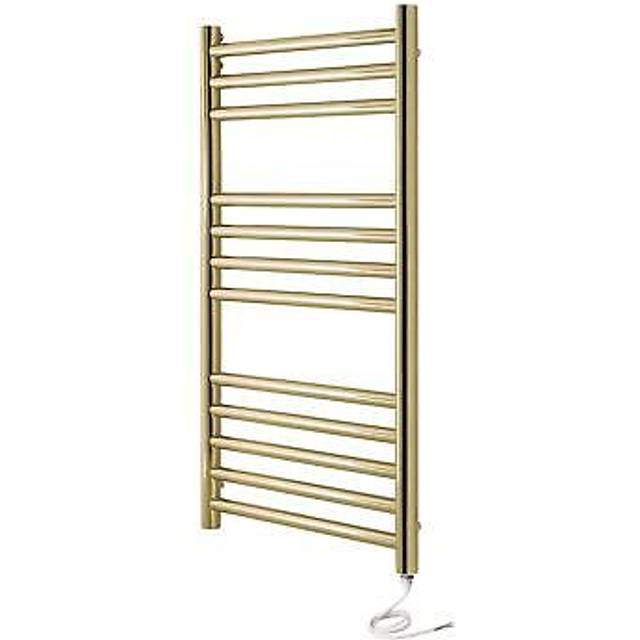 Manissa - Boston Electric Brushed Brass Heated Towel Rail 500mm w x 800mm h Bathroom Towel Radiator