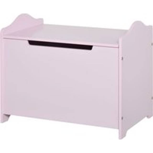 Wooden Kids Toy Box Children Storage Organizer Chest Safety Hinge Playroom Furniture Pink