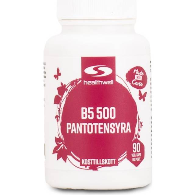 Healthwell Vitamin B5 500 Pantotensyra, 90 kaps