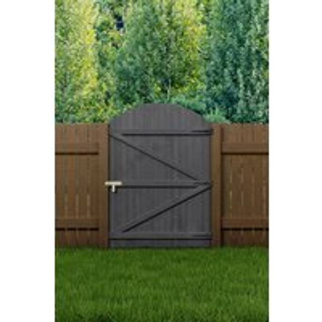 Wooden Arch Top Semi Braced Strong Garden Gate - Dark Grey