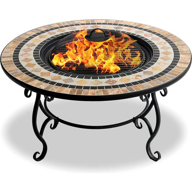 Homeology BELUGA Opulent Garden & Patio Planter, Heater Fire Pit Brazier, Coffee Table, Barbecue and Ice Bucket - Marble Finish
