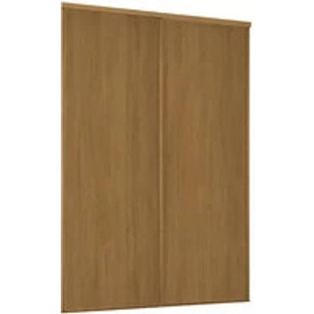 Classic Panel Sliding Wardrobe Door Kit - Oak Frame - 2 x 610mm - Hiatt Hardware