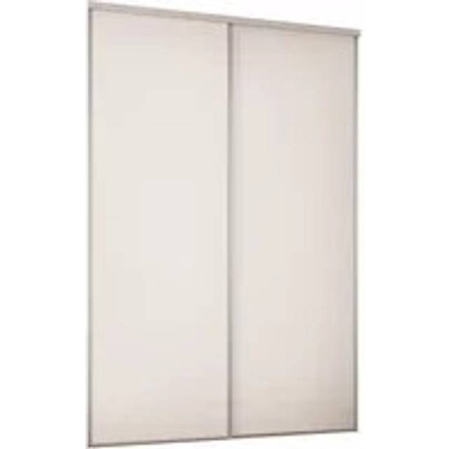 Classic Panel Sliding Wardrobe Door Kit - Cashmere Frame - 2 x 610mm - Hiatt Hardware