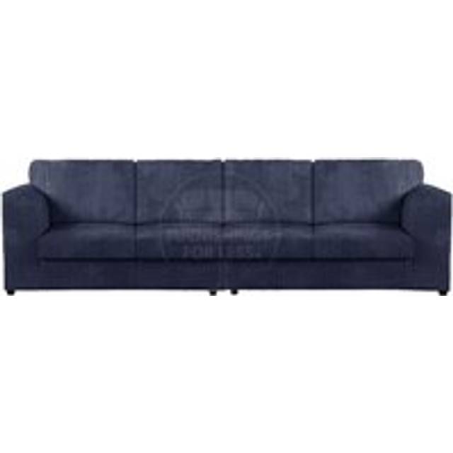 Luxor Long Fabric Jumbo Cord 4 Seater Sofa - Full Back - Navy - One Size